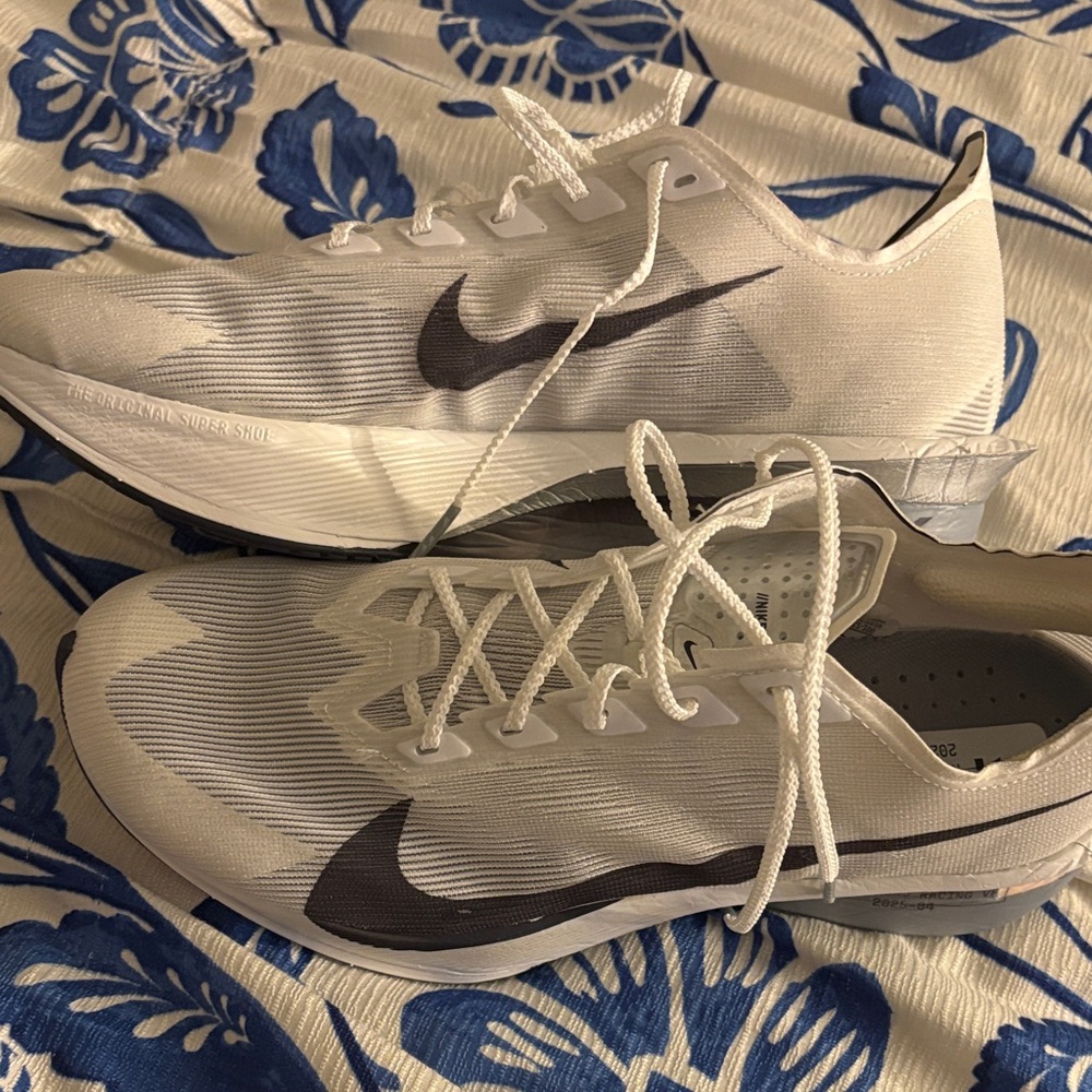 Nike White and Gray Road Racing Shoe